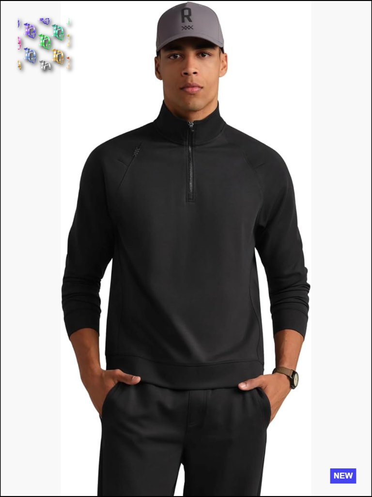 Men's Dreamstate 1/4 Zip Relaxed Fit Preppy Active Sweatshirt Anti-Odor